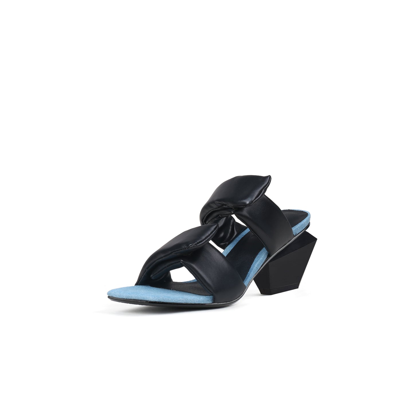 quirky padded strap mules all black 2