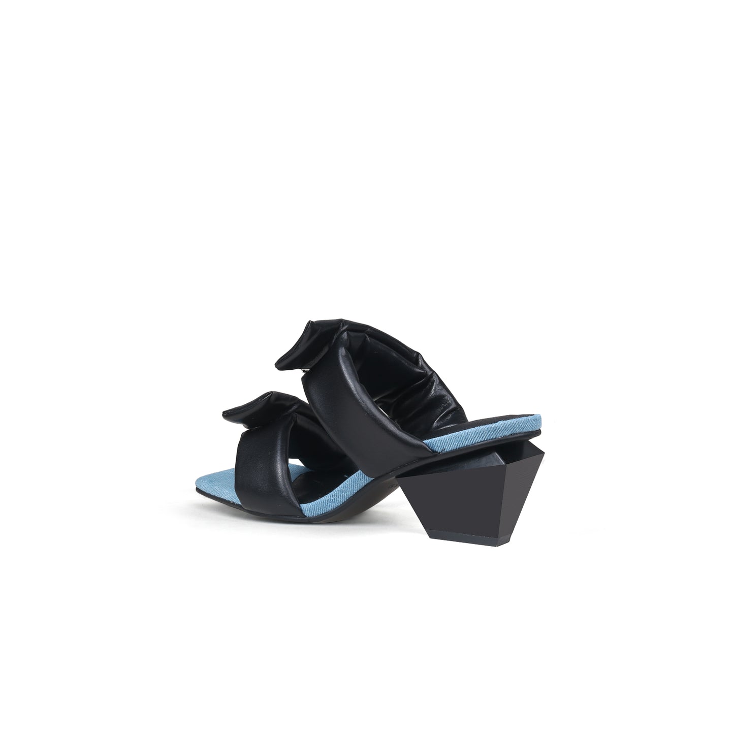 quirky padded strap mules all black 4