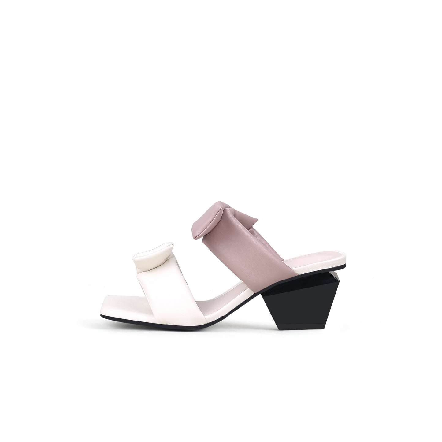 quirky padded strap mules all white 1