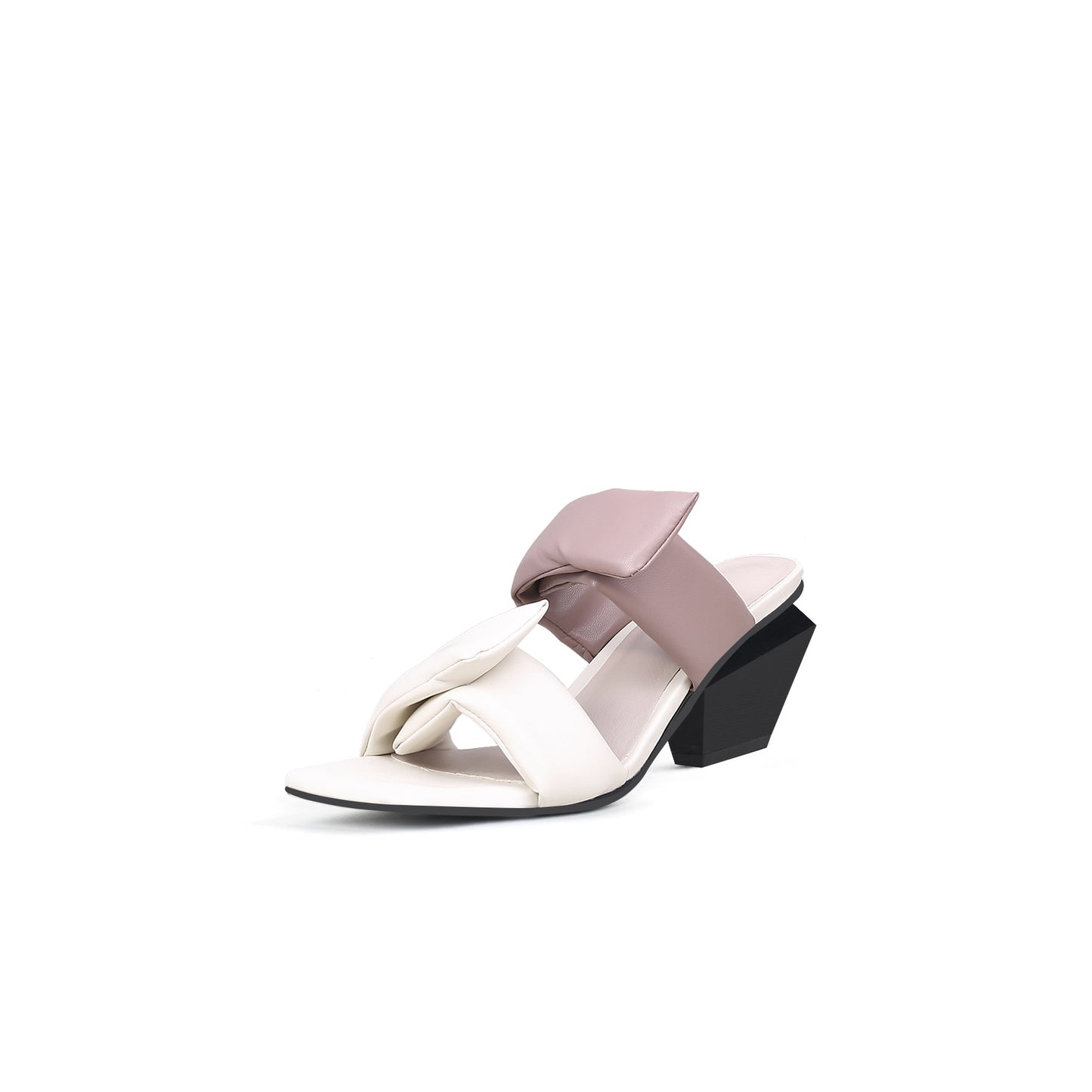 quirky padded strap mules all white 2