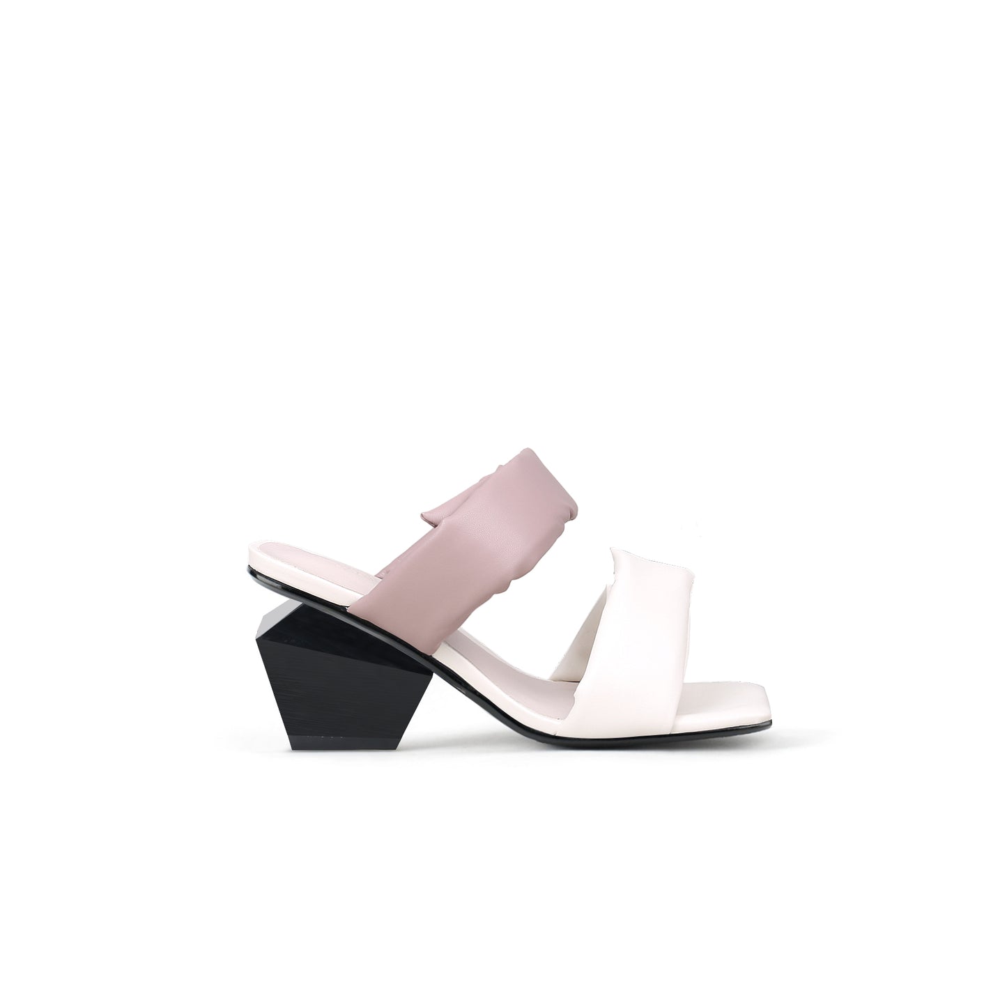 quirky padded strap mules all white 3