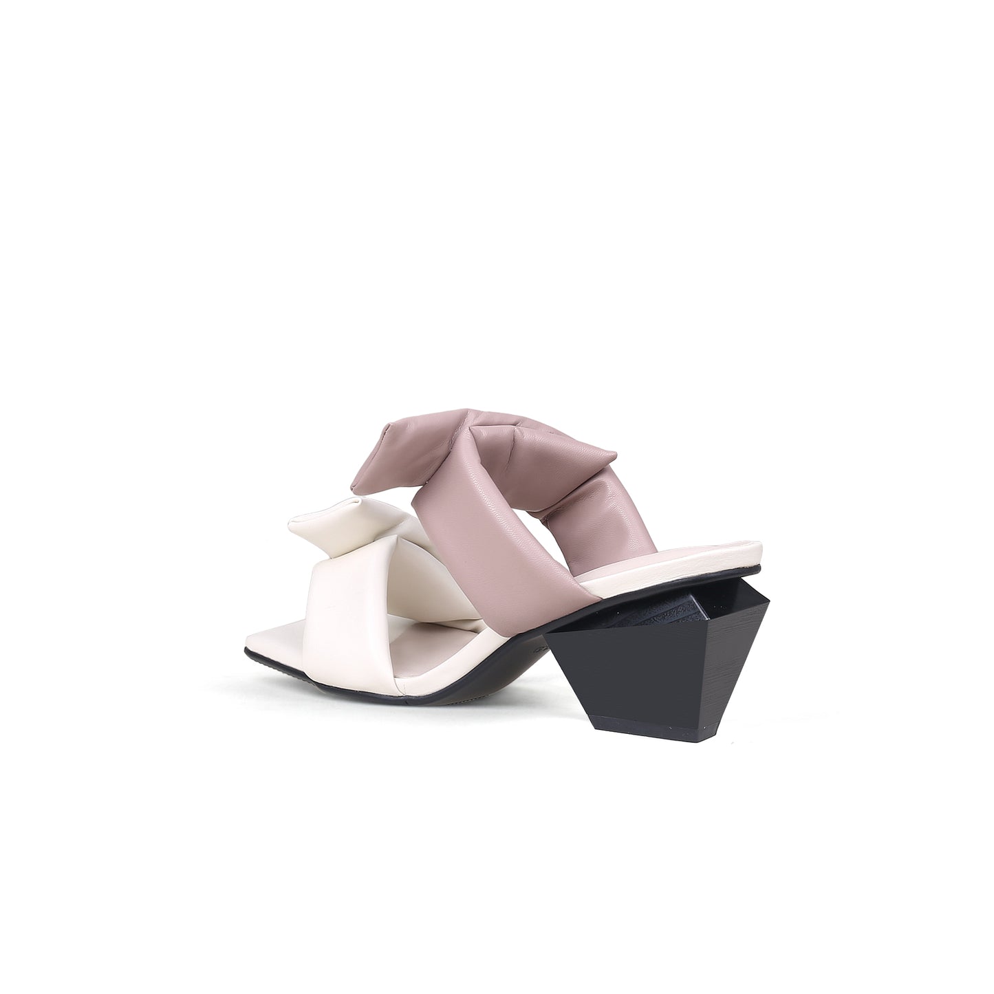 quirky padded strap mules all white 4