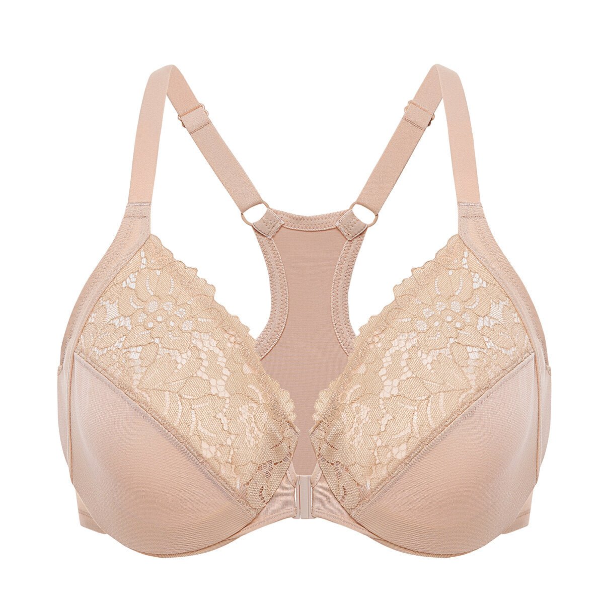 Racerback Front Closure Lace Underwire Bra