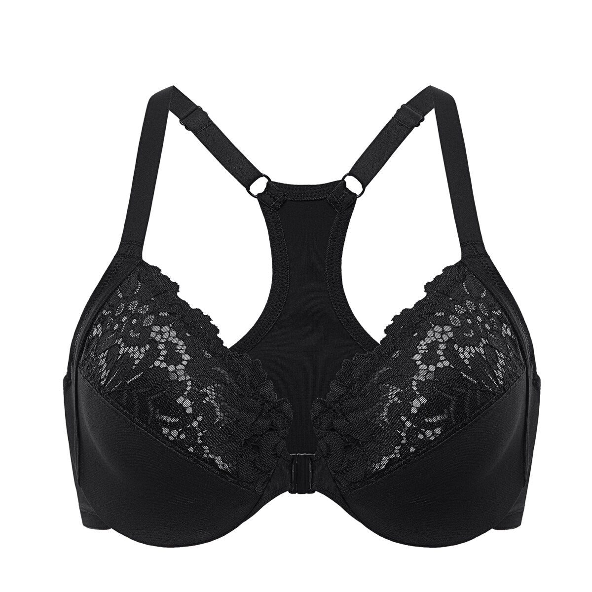 Racerback Front Closure Lace Underwire Bra