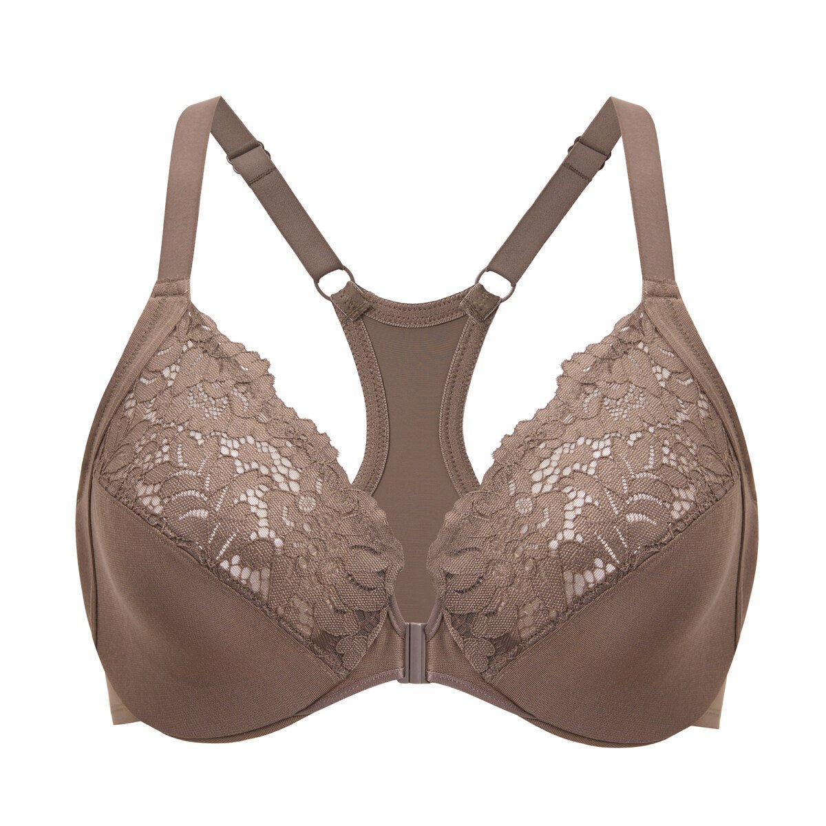 Racerback Front Closure Lace Underwire Bra