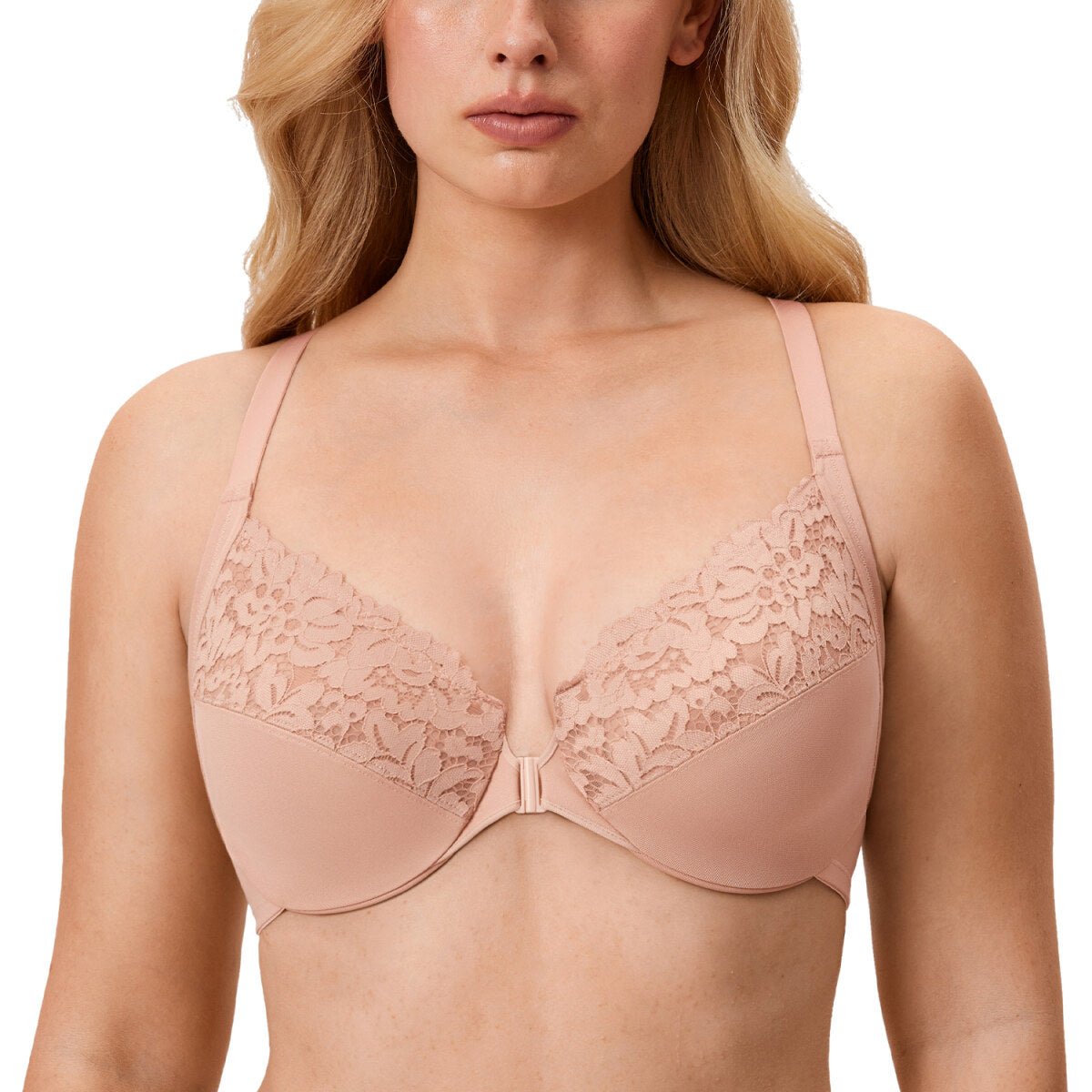 Racerback Front Closure Lace Underwire Bra