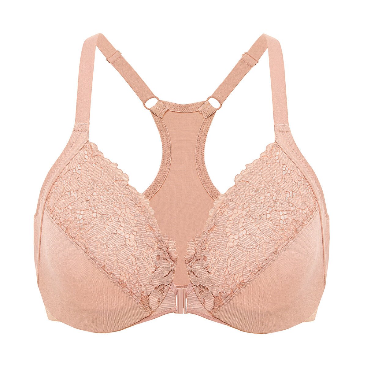 Racerback Front Closure Lace Underwire Bra