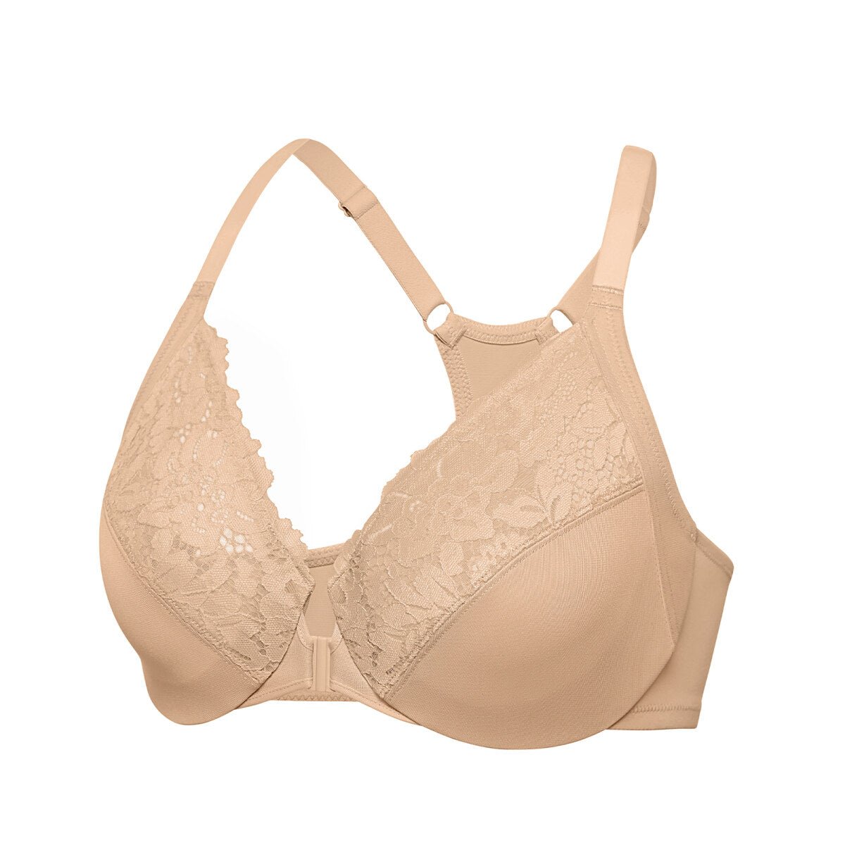 Racerback Front Closure Lace Underwire Bra