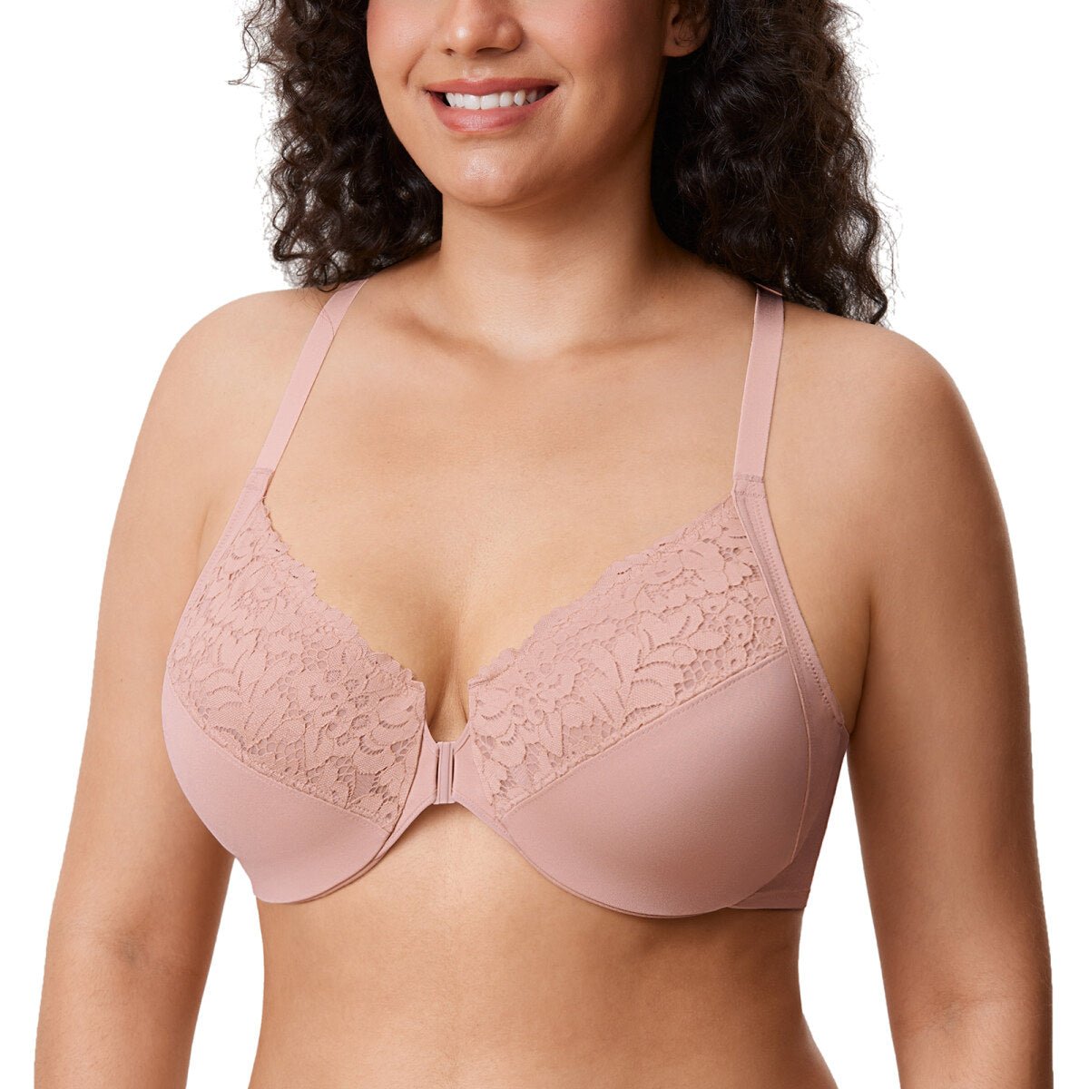 Racerback Front Closure Lace Underwire Bra