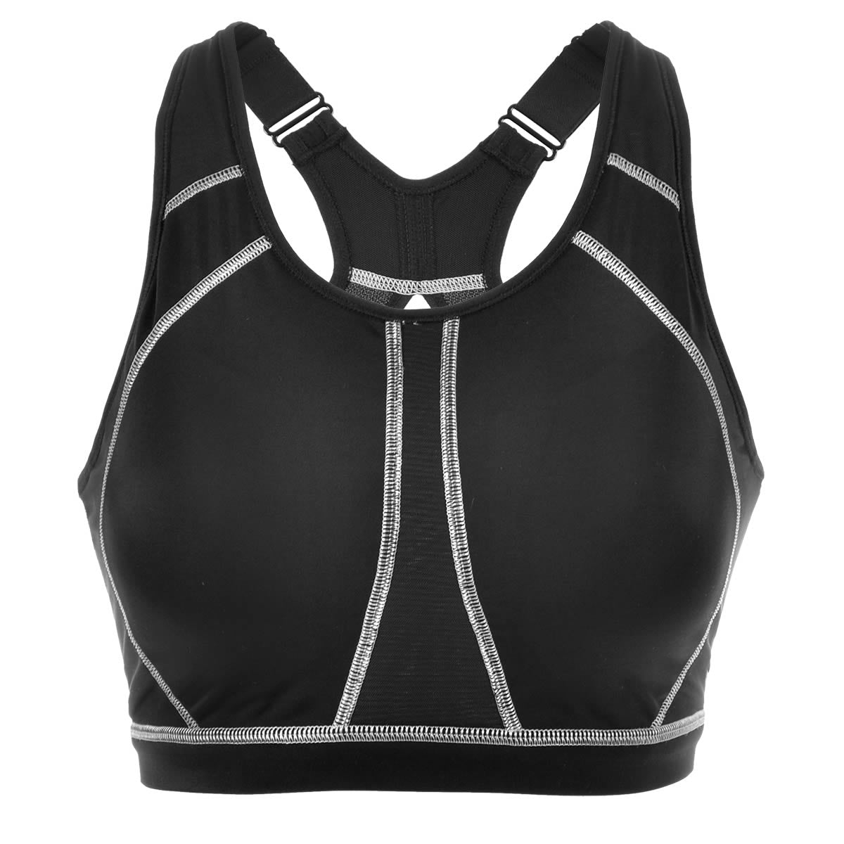 racerback wireless full coverage sports bra all black 4
