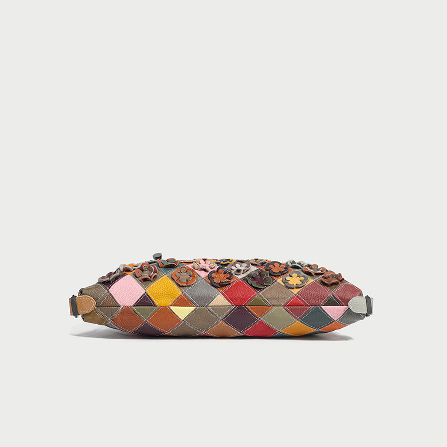 rainbow floral leather tote bag rainbow 5