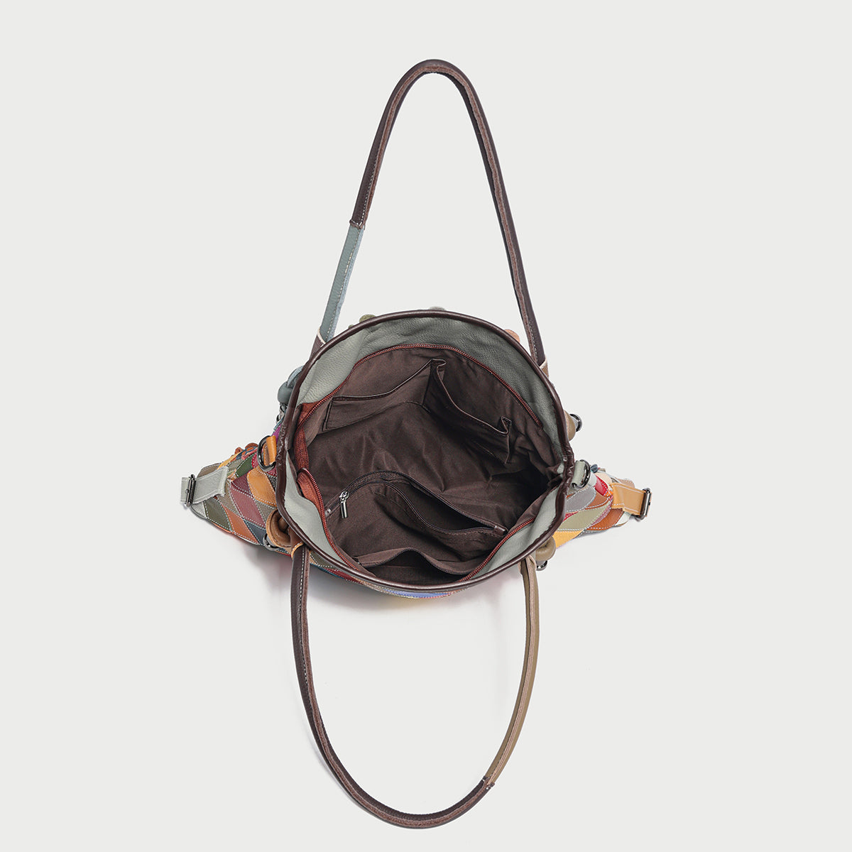 rainbow floral leather tote bag rainbow 6