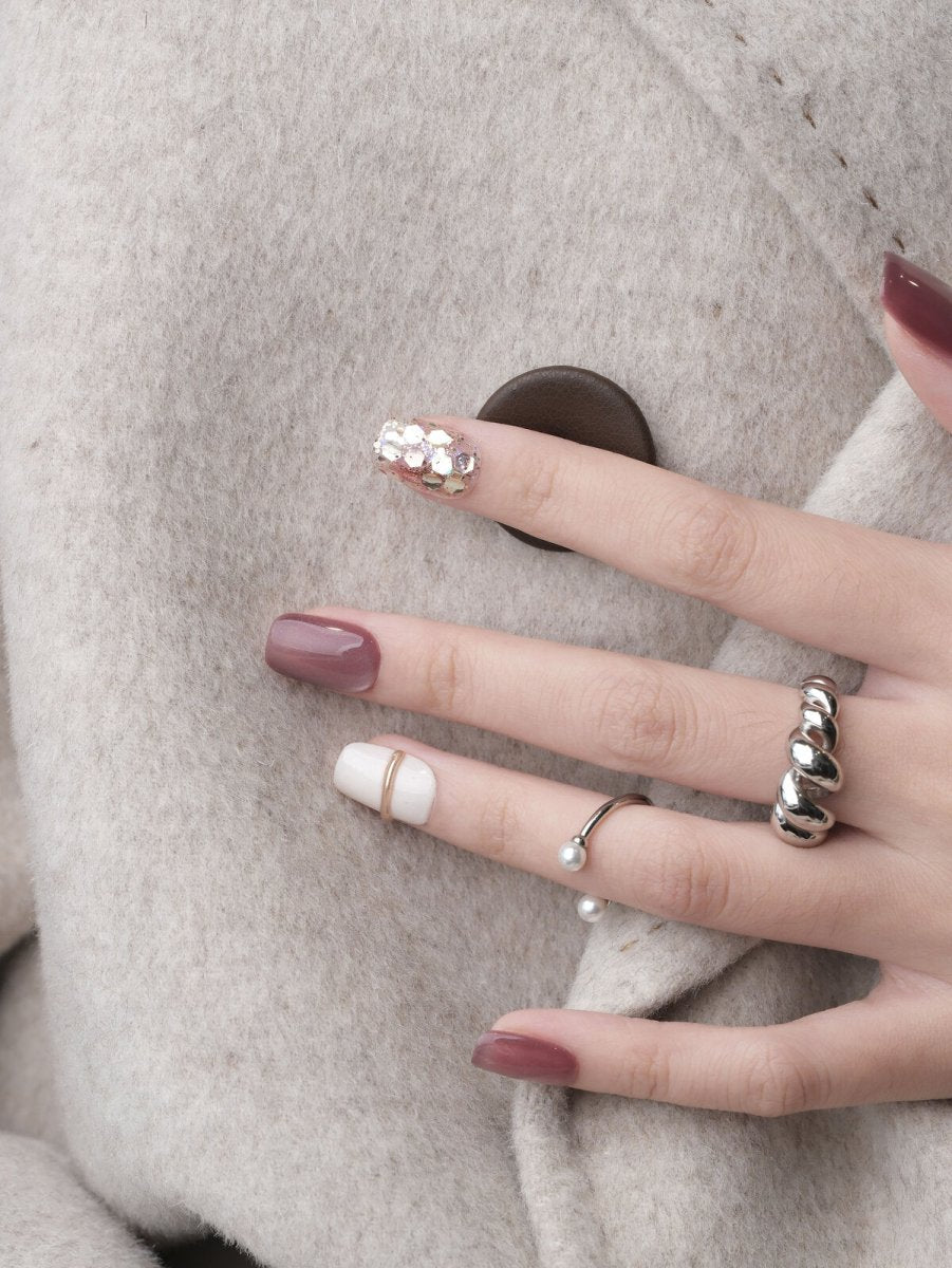 Raspberry Cat-Eye Shimmer Press-On Nails