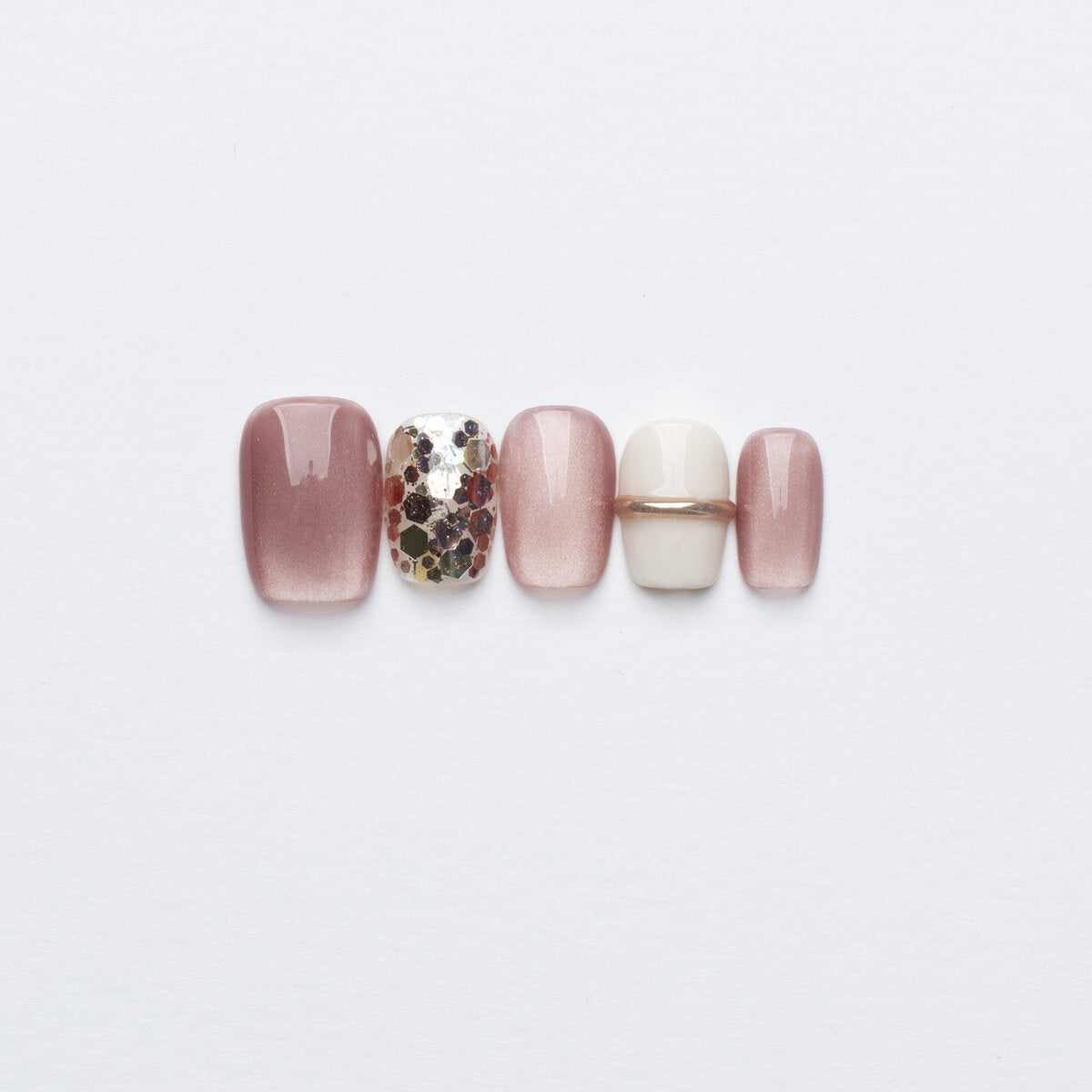 Raspberry Cat-Eye Shimmer Press-On Nails