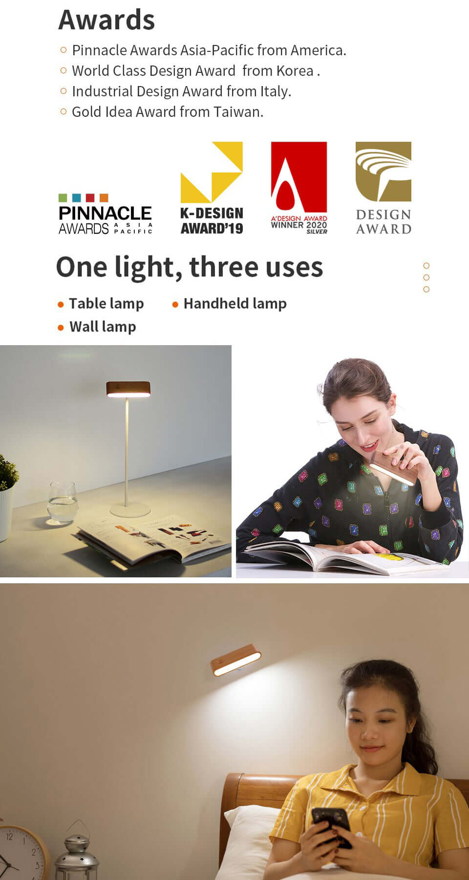 rechargeable magnetic 360 degree reading lamp all 1