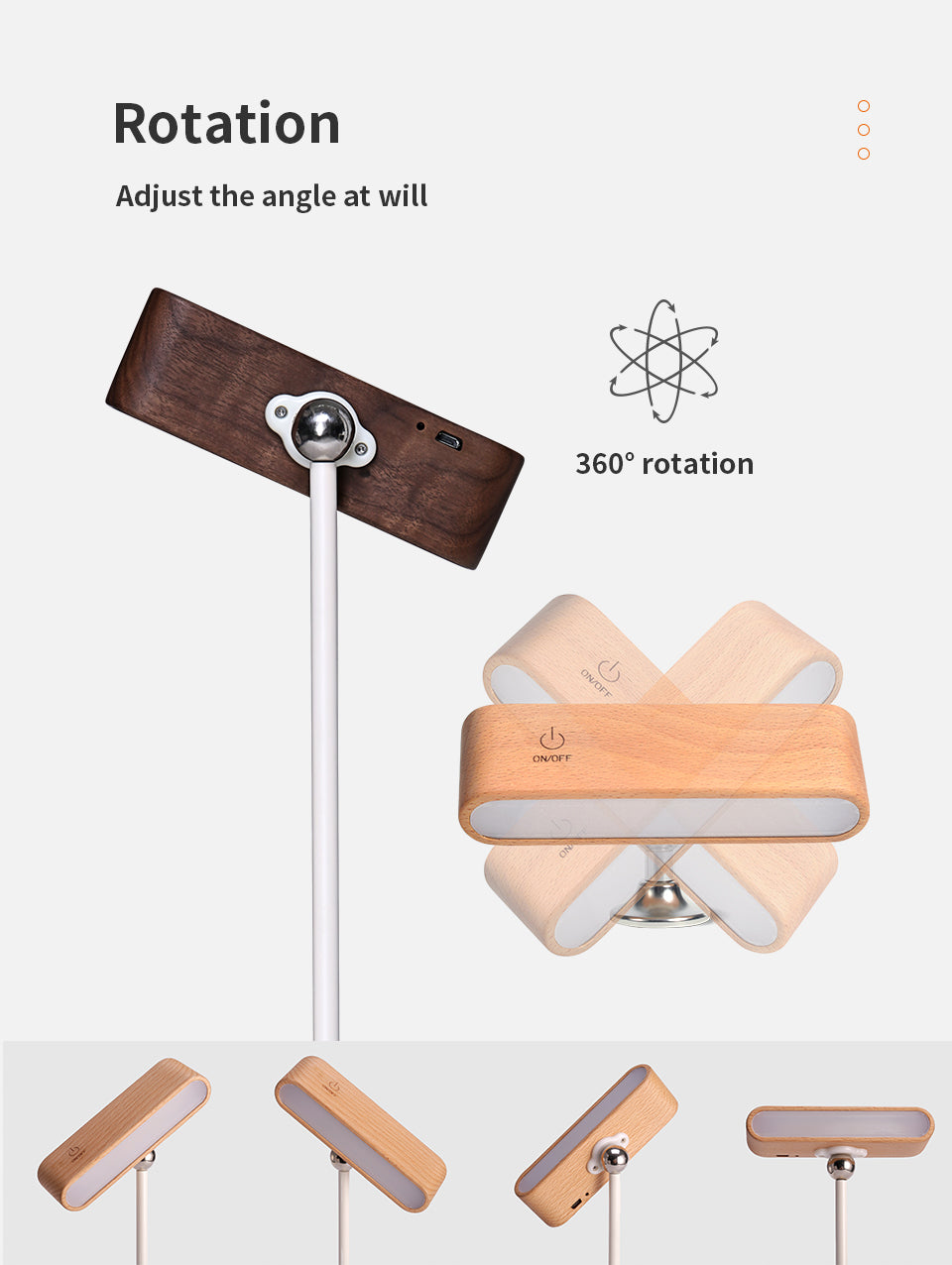 rechargeable magnetic 360 degree reading lamp all 4