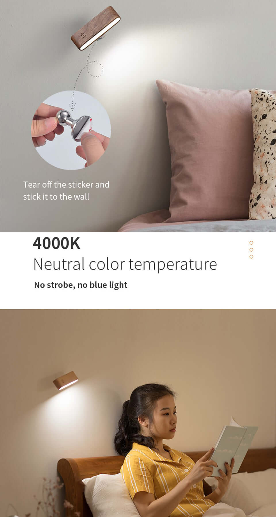 rechargeable magnetic 360 degree reading lamp all 5