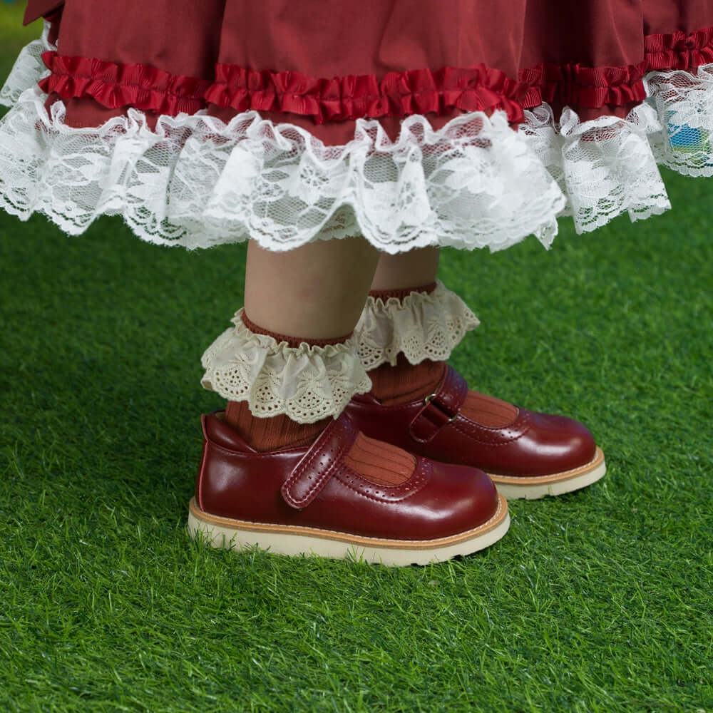 red soft sole mary jane shoes all red 6