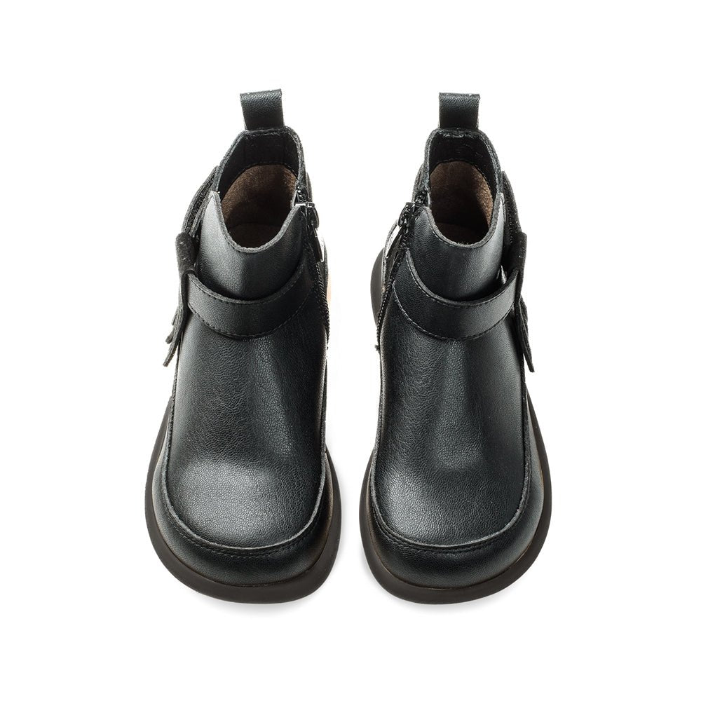 reese tassel non slip kids ankle boots all black 5