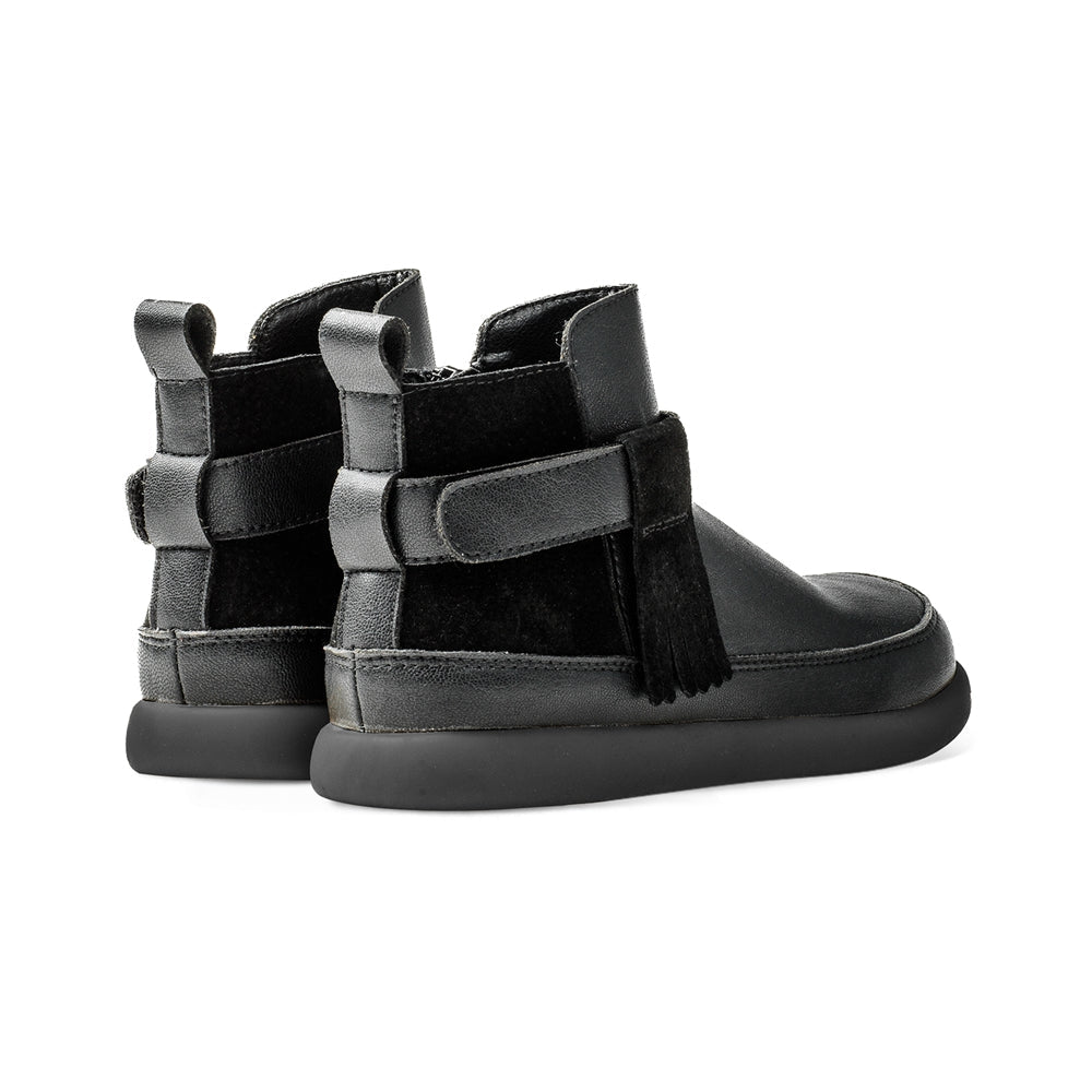 reese tassel non slip kids ankle boots all black 4