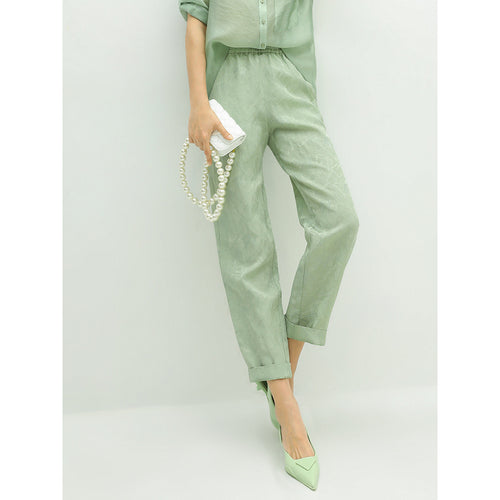 relaxed fit light green ankle pants all green 1