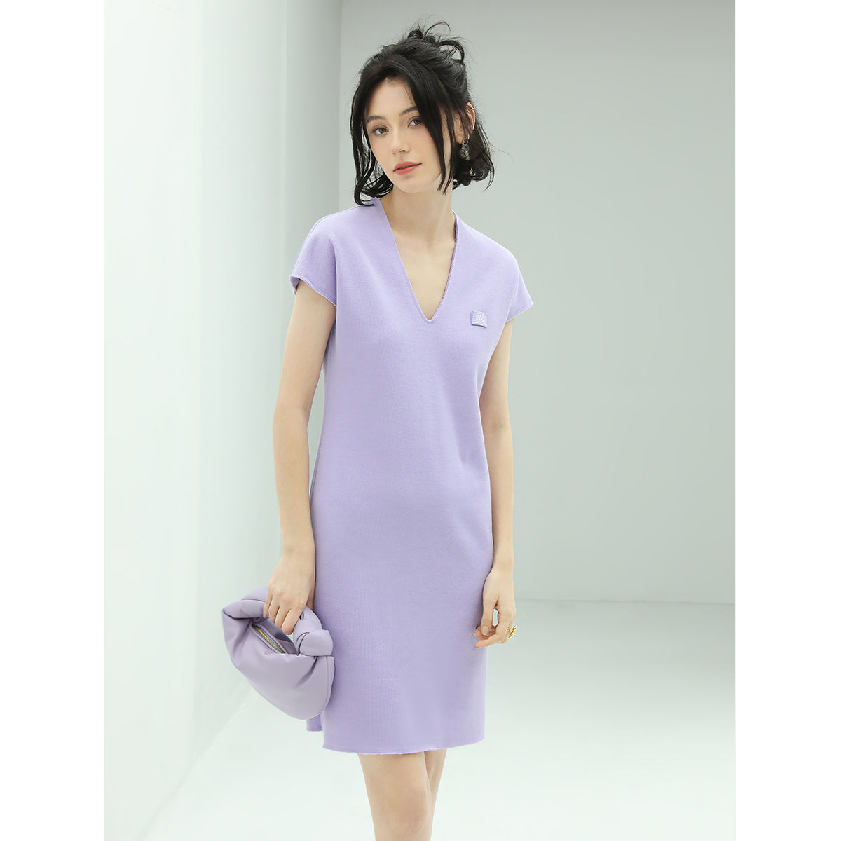 relaxed short sleeved lavender dress all lavender 3