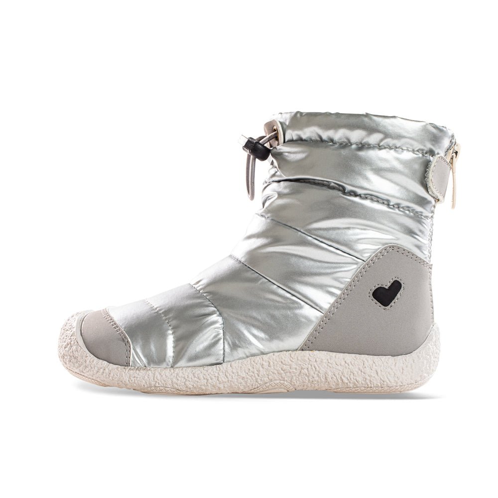 remmy non slip breathable soft sole baby boots all silver 1