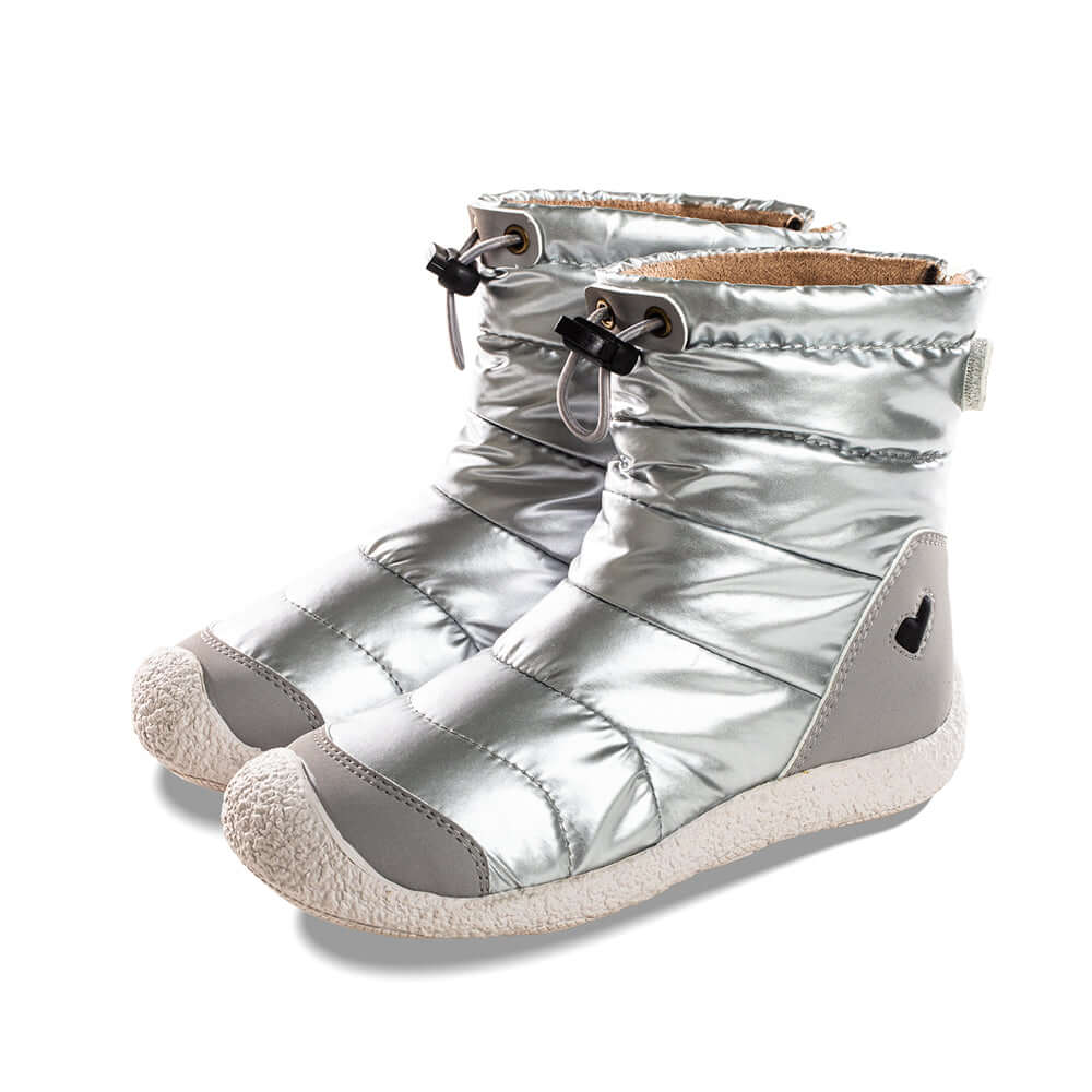 remmy non slip breathable soft sole baby boots all silver 2