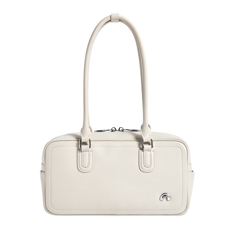 Retro East West Calf Leather Bowling Shoulder Bag
