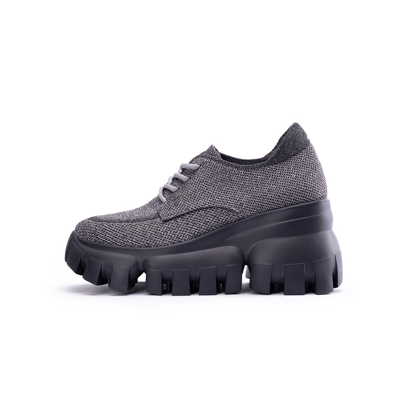 Retro Leopard Platform Sneakers – Chunky Knit Wedge Lace-Ups