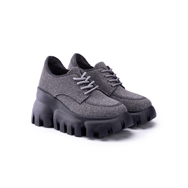 Retro Leopard Platform Sneakers – Chunky Knit Wedge Lace-Ups