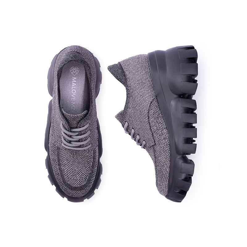 Retro Leopard Platform Sneakers – Chunky Knit Wedge Lace-Ups
