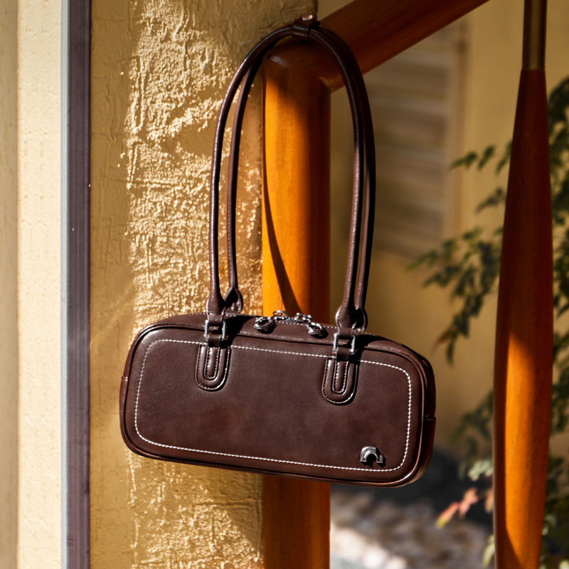Retro Mini East West Calf Leather Bowling Shoulder Bag