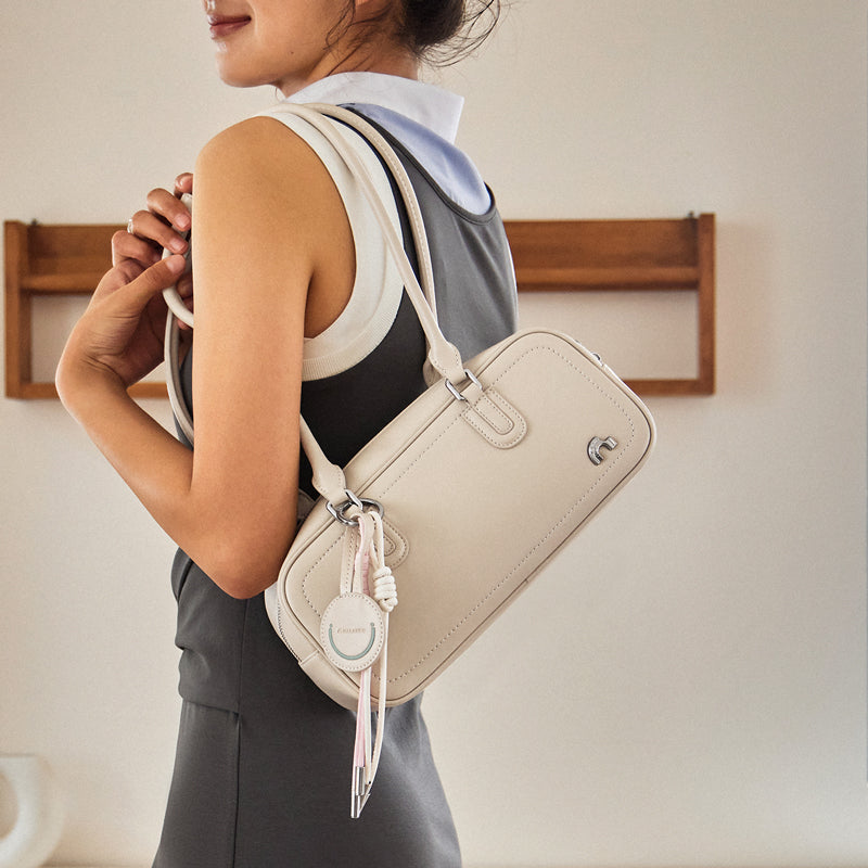 Retro Mini East West Calf Leather Bowling Shoulder Bag