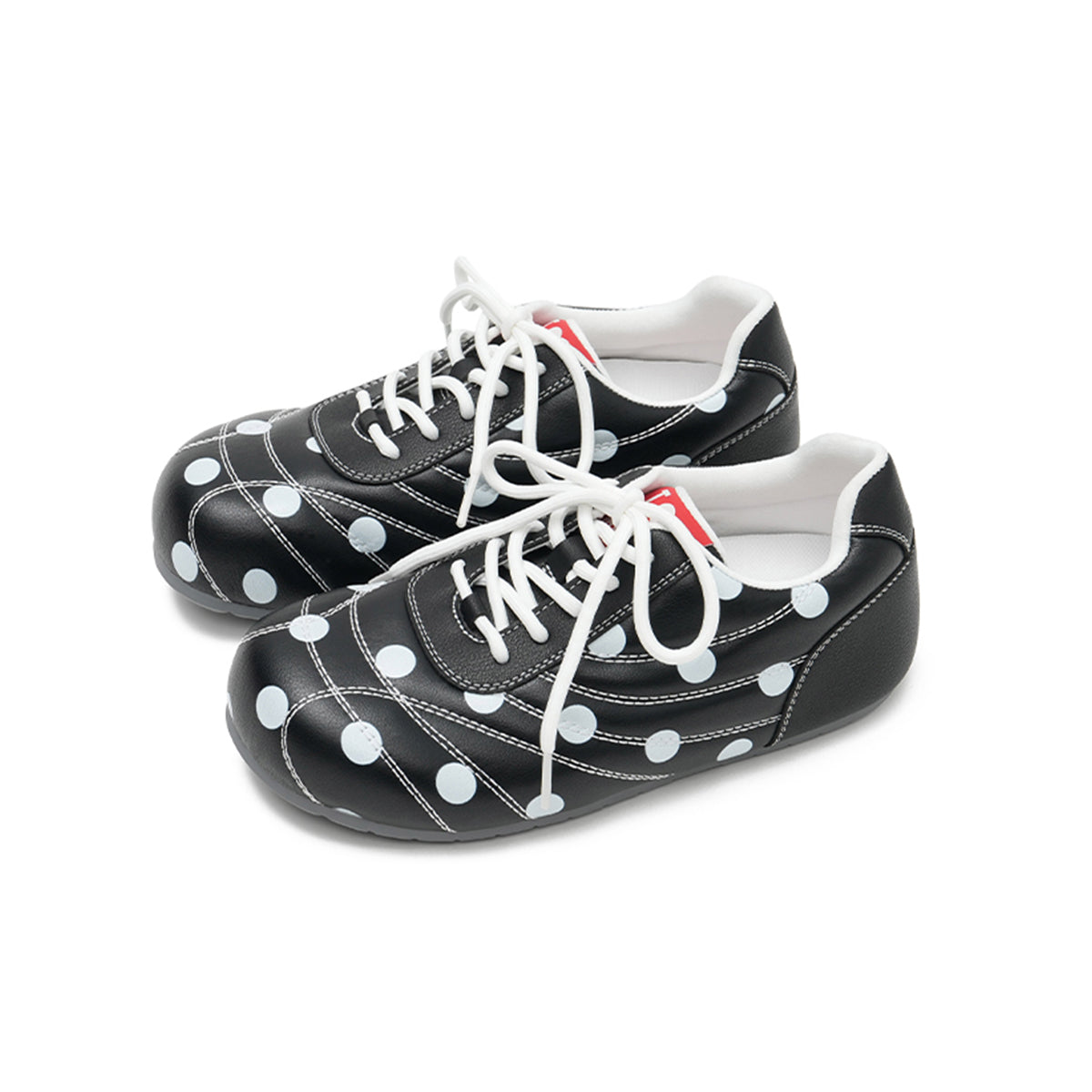 Retro Polka Dot Quilted Low Top Sneakers