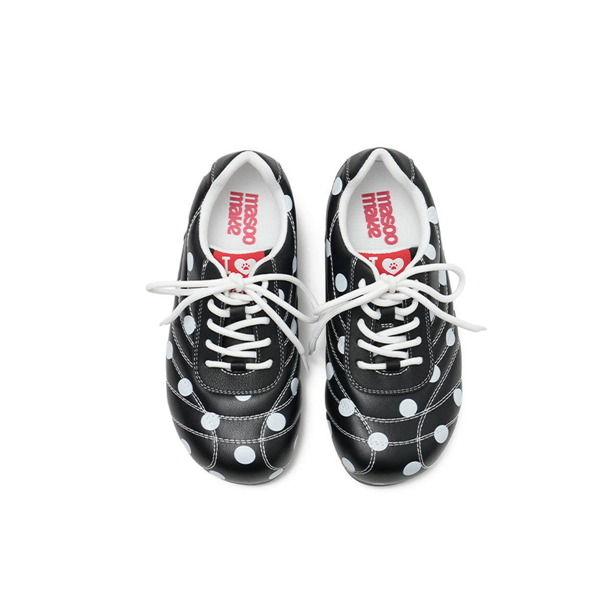 Retro Polka Dot Quilted Low Top Sneakers