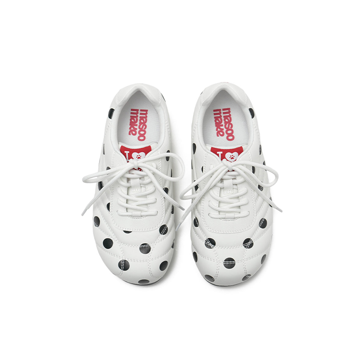 Retro Polka Dot Quilted Low Top Sneakers