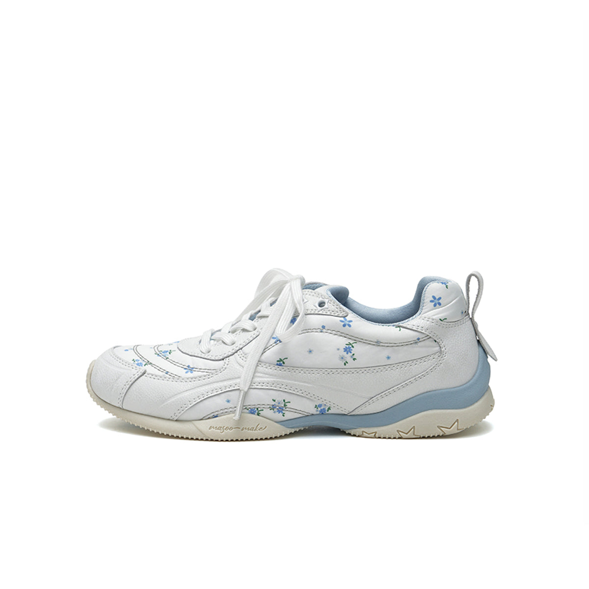 Retro Printed Panel Low Top Sneakers with Star Detail Sole