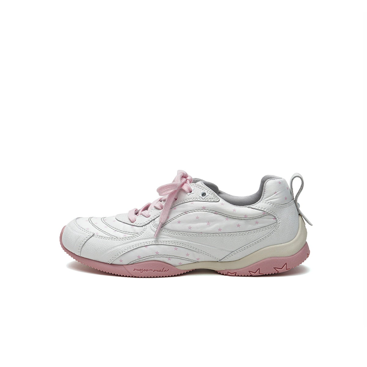 Retro Printed Panel Low Top Sneakers with Star Detail Sole