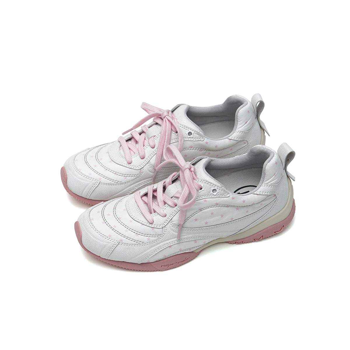 Retro Printed Panel Low Top Sneakers with Star Detail Sole