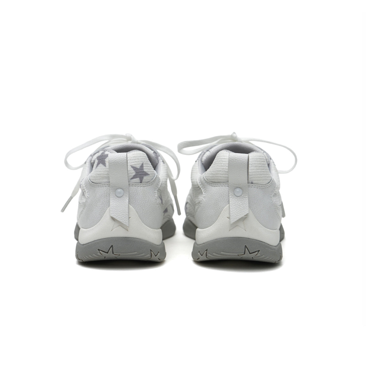 Retro Printed Panel Low Top Sneakers with Star Detail Sole