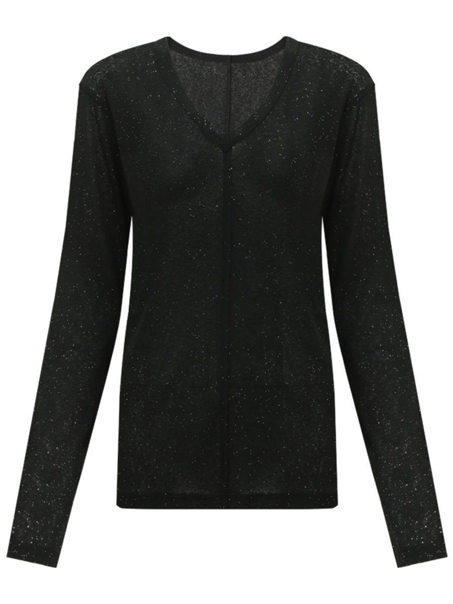 Reversible Black Starry Sequin Knit Sweater - 0cm