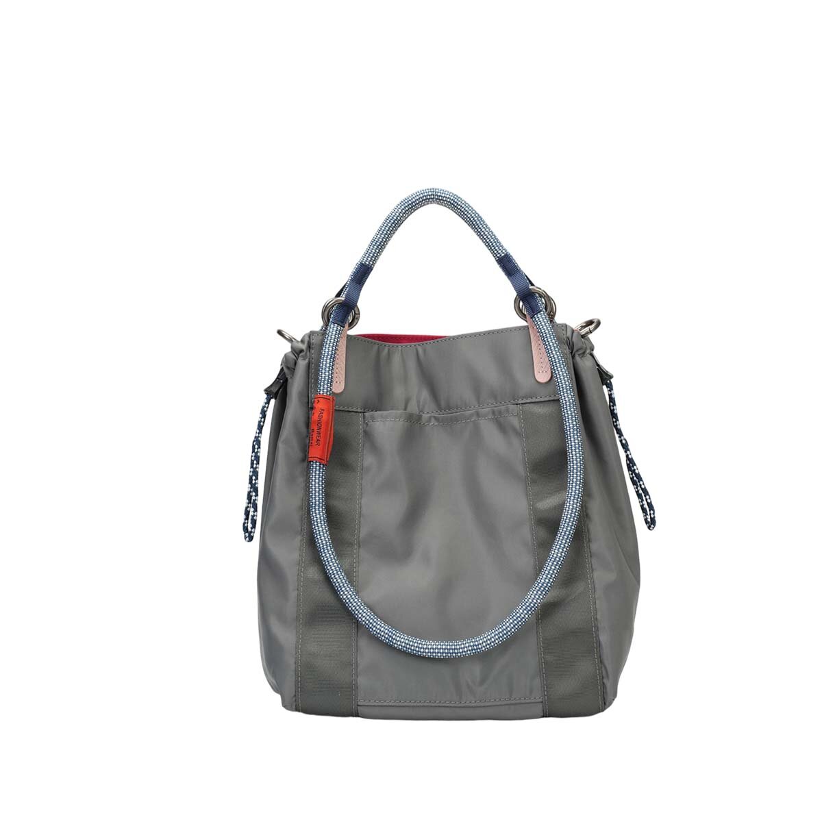 Reversible Dual-Color Ballistic Nylon Bucket Bag – 2-in-1 Convertible Crossbody Tote with Leather Accents