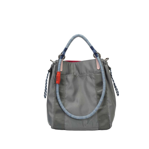 Reversible Dual-Color Ballistic Nylon Bucket Bag – 2-in-1 Convertible Crossbody Tote with Leather Accents