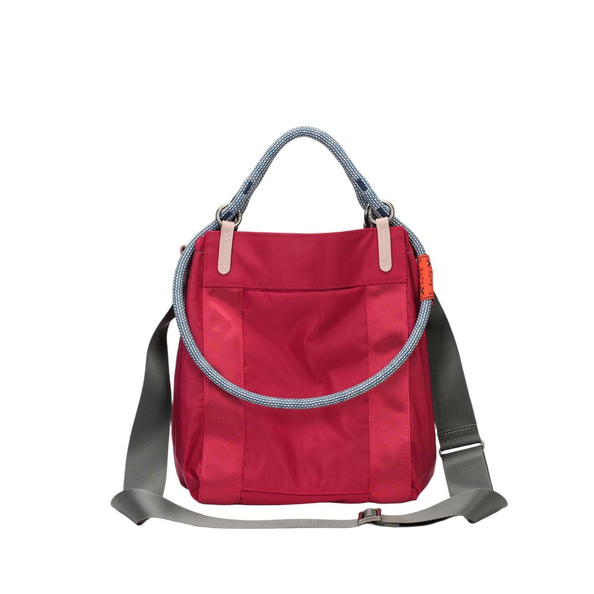 Reversible Dual-Color Ballistic Nylon Bucket Bag – 2-in-1 Convertible Crossbody Tote with Leather Accents