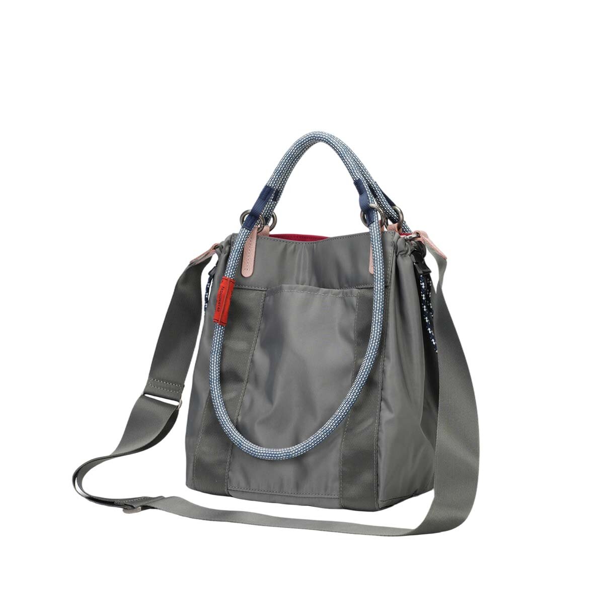 Reversible Dual-Color Ballistic Nylon Bucket Bag – 2-in-1 Convertible Crossbody Tote with Leather Accents