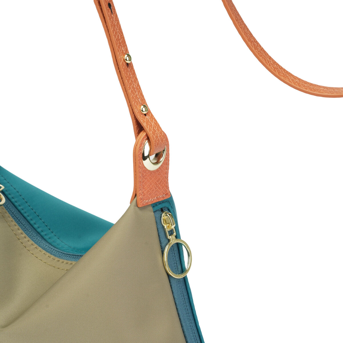 Reversible Nylon Crossbody Bag – 2-in-1 Dual-Color Shoulder Bag with Cherry Charm