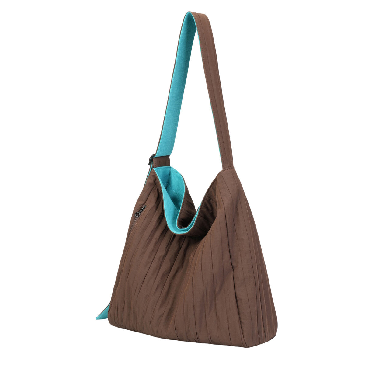 Reversible Pleated Laptop Tote Bag – Dual-Color Large Capacity Shoulder Bag