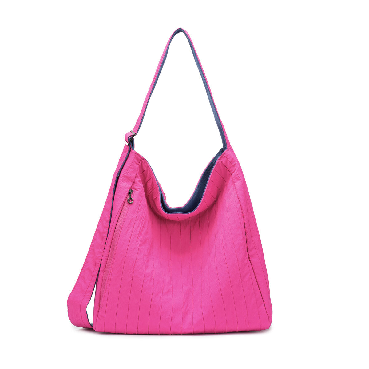 Reversible Pleated Laptop Tote Bag – Dual-Color Large Capacity Shoulder Bag