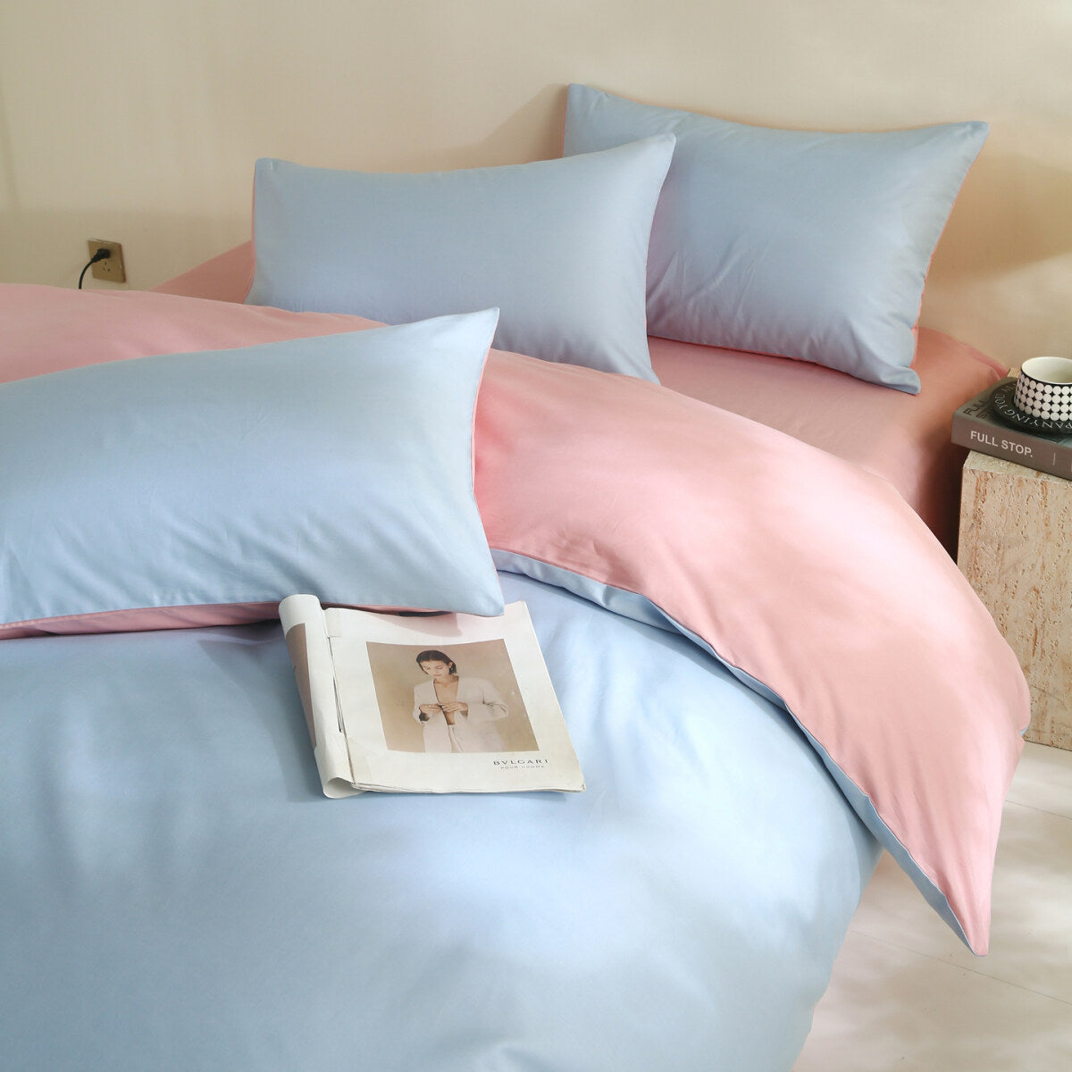 Reversible Pure Cotton Pillowcase Pair